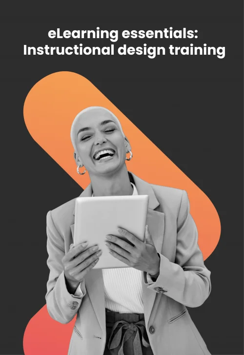 image of a woman holding a tablet.