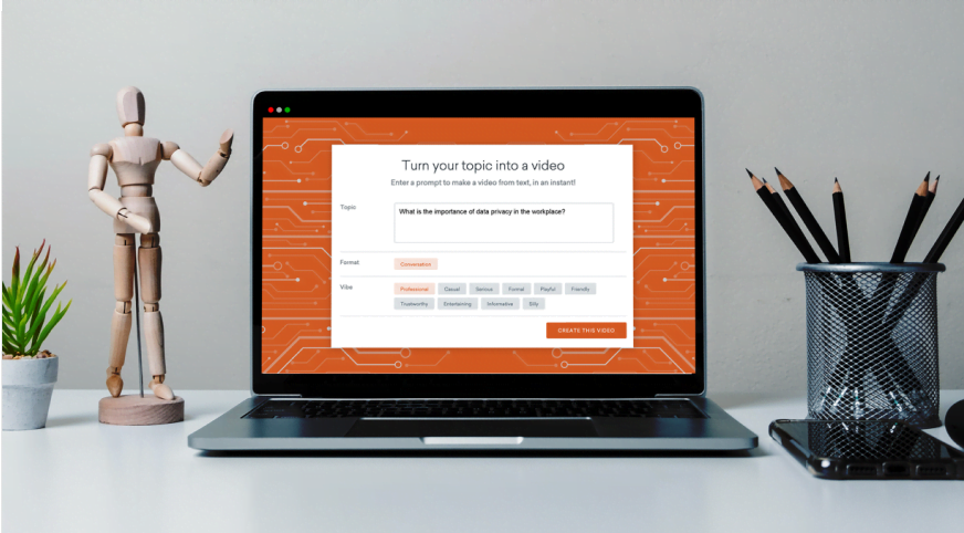Vyond Go image app on laptop