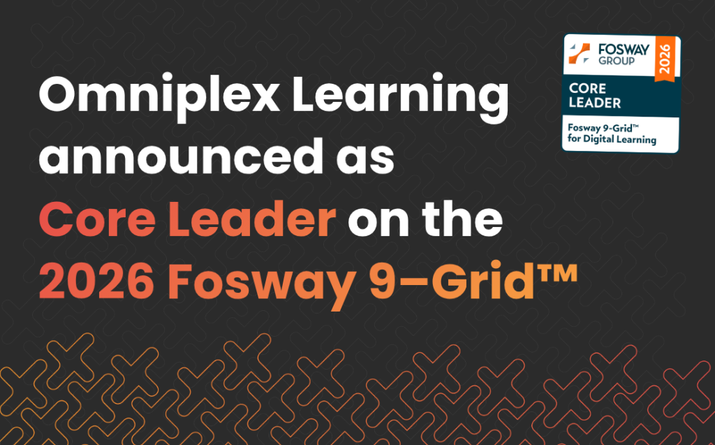 Text that reads: Omniplex Learning announced as Core Leader on the 2026 Fosway 9-Grid, along with the Fosway Group 2026 Core Leader badge