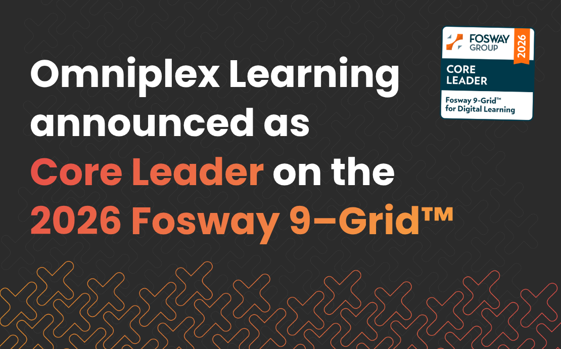 Text that reads: Omniplex Learning announced as Core Leader on the 2026 Fosway 9-Grid, along with the Fosway Group 2026 Core Leader badge