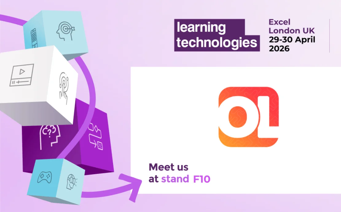 Blog banner containing information about Omniplex Learning at Learning Technologies 2026. Dates are 29th-30th April at the Excel London, Stand F10