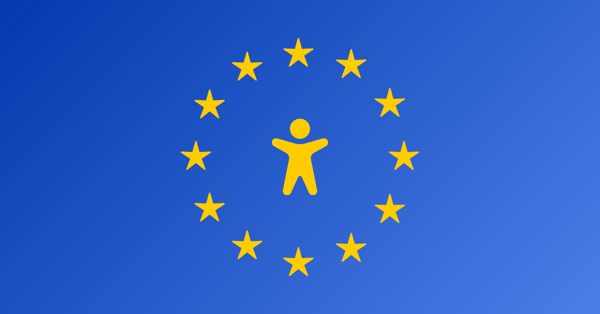 European flag with person in the middle