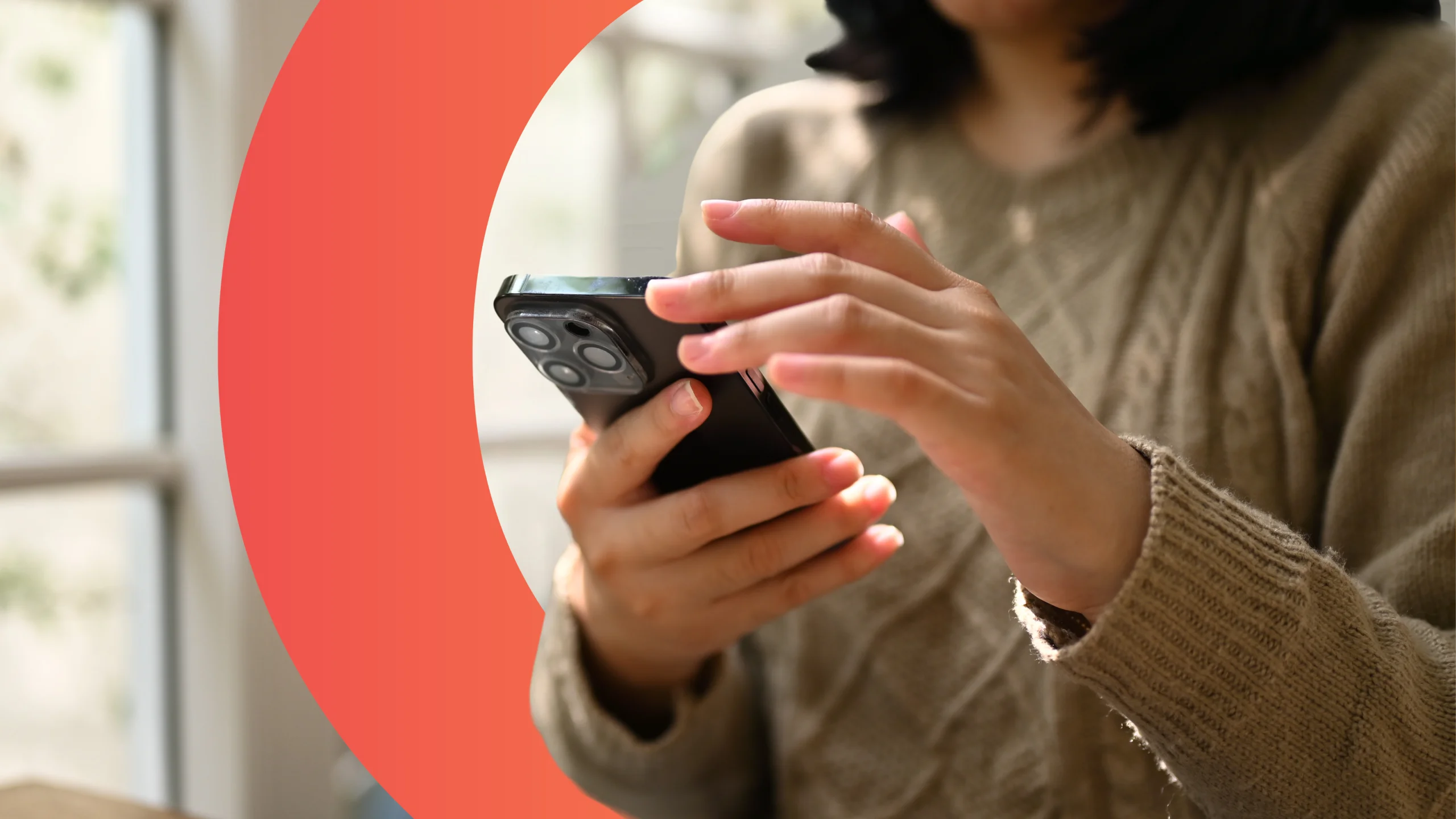 Woman on phone completing microlearning course